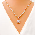 Shimmering Open Oval Diamond + 18k Gold Necklace Set 