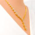 Asymmetrical Radiant Round Diamond + 18k Gold Necklace Set