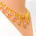 Extravagant Royal Drop Diamond + 18k Gold Necklace Set 