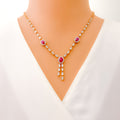 Charming Chic Diamond + 18k Rose Gold Necklace Set 
