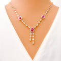 Charming Chic Diamond + 18k Rose Gold Necklace Set 
