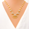 Fascinating Floral Diamond + 18k Gold Necklace Set 
