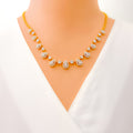 Modern Multi-Drop Diamond + 18k Gold Necklace Set 