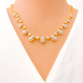Modern Multi-Drop Diamond + 18k Gold Necklace Set 