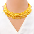 Traditional Paisley Adorned 22k Gold Necklace Set 