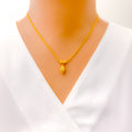 Shimmering Faceted Orb 22K Gold Necklace Set