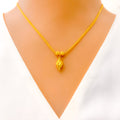 Shimmering Faceted Orb 22K Gold Necklace Set