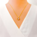 Ornate Octagonal Diamond + 18k Gold Necklace Set