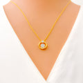 Ornate Octagonal Diamond + 18k Gold Necklace Set