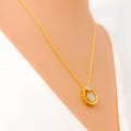 Ornate Octagonal Diamond + 18k Gold Necklace Set