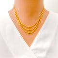 Delicate Glistening 22K Gold Three Lara Necklace Set