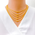 Magnificent Shiny 22K Gold Five Lara Necklace Set