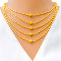 Magnificent Shiny 22K Gold Five Lara Necklace Set