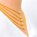 Magnificent Shiny 22K Gold Five Lara Necklace Set