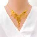 Unique Dangling Chain 22K Gold Necklace Set