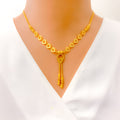 Charming Layered Heart 22K Gold Necklace Set