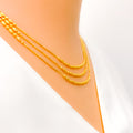 Chic Triple Layered 22K Gold Necklace Set