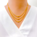 Reflective Three Lara 22K Gold Necklace Set