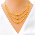 Reflective Three Lara 22K Gold Necklace Set