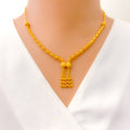 Fancy Twisted Rope 22K Gold Necklace Set