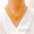 Sparkling Posh 22K Gold Three Lara Necklace Set