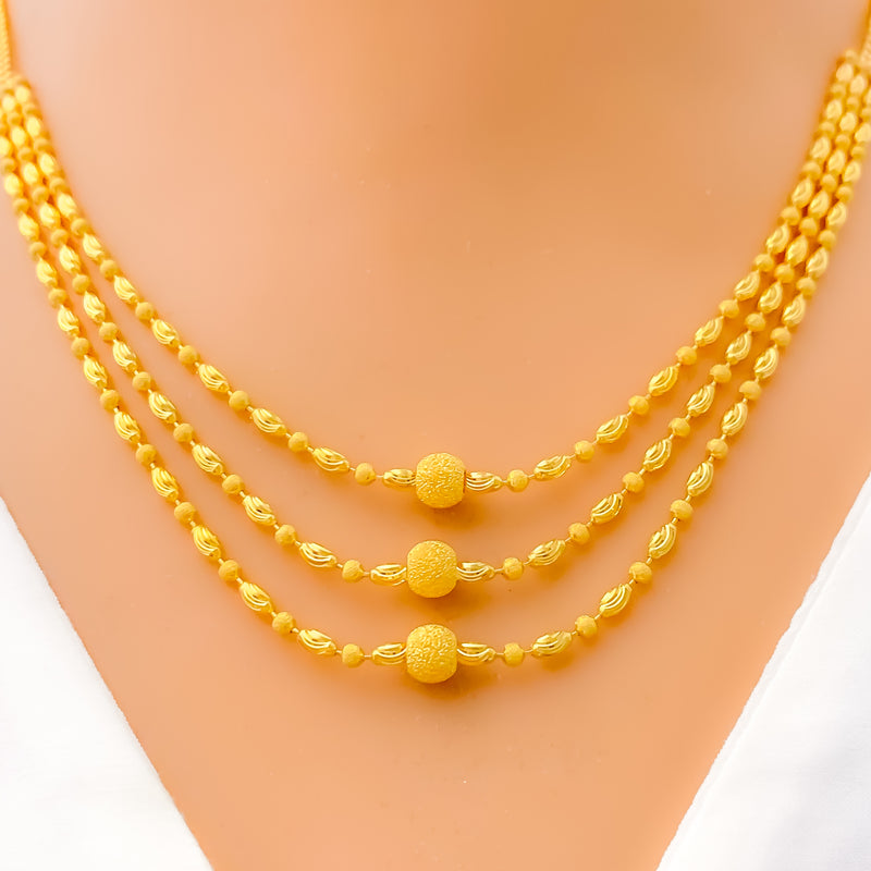 Sparkling Posh 22K Gold Three Lara Necklace Set