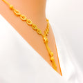 Sleek Sparkling Dangling Orb 22k Gold Necklace Set