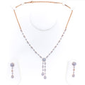 Delicate Dangling Drop Diamond + 18k Gold Necklace Set 