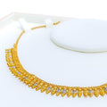Dainty Alternating Flower 22k Gold Necklace Set