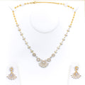Fascinating Floral Diamond + 18k Gold Necklace Set 