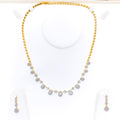 Modern Multi-Drop Diamond + 18k Gold Necklace Set 