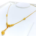 Bright Wavy Sand Finished 22k Gold Necklace 