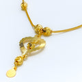 Beautiful Dangling Heart 22k Gold Necklace