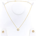 Smart Sophisticated Diamond + 18k Gold Necklace Set 