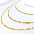 Lightweight Slender Curb Link 22K Gold Chain 
