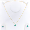 Timeless Floral Diamond + 18k Gold Necklace Set 