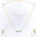 Gorgeous Graceful Diamond + 18k Gold Necklace Set 
