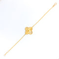 Large Radiant Clover Leaf 21k Gold Bracelet 