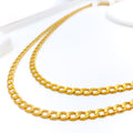 Hollow Elongated Curb Link 22K Gold Chain - 22"