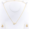 Chic Contemporary Diamond + 18k Gold Necklace Set 