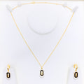 Dressy Open Oval Diamond + 18k Gold Necklace Set 