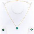 Round Radiant Star Diamond + 18k Gold Necklace Set