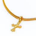 Sleek Shiny 22k Gold Cross Pendant