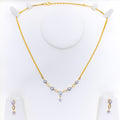 Palatial Drop Diamond + 18k Gold Necklace Set 