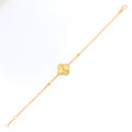 Sparkling Refined 21k Gold Floral Bracelet 