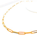 Rectangular Paper Clip Link 22K Gold Chain