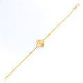 Shiny Sleek 21k Gold Clover Leaf Bracelet 