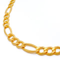 Alternating Hollow Cuban Link 22K Gold Chain
