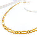 Alternating Hollow Cuban Link 22K Gold Chain