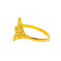 Petite Bow Flower 22k Gold Ring 